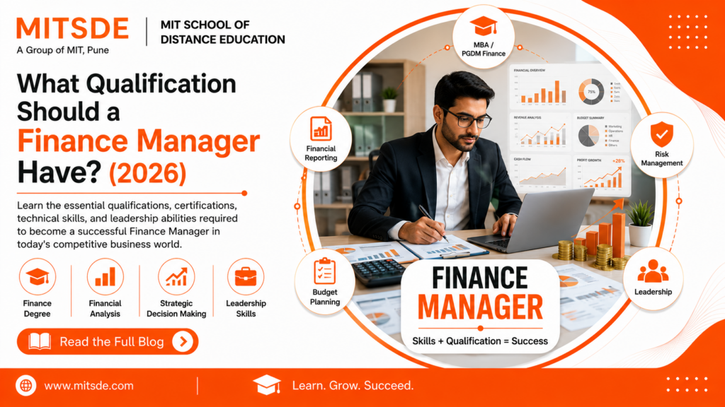 Finance manager qualifications infographic design