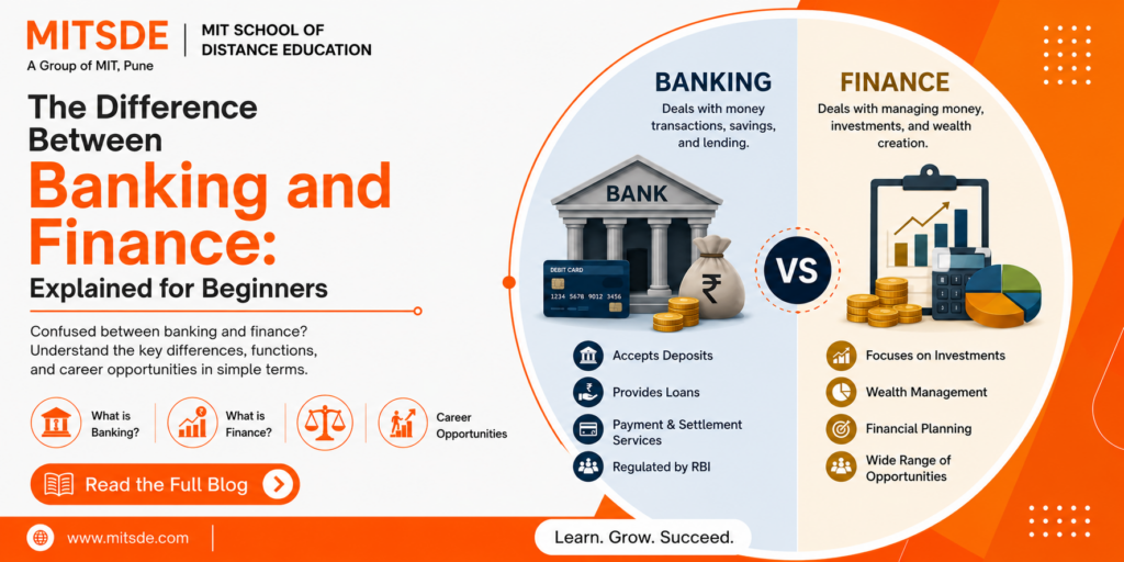Banking vs finance explained for beginners