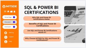 Boost your career with SQL & Power BI certifications from MITSDE. Learn online in Pune, Mumbai, Bangalore, Hyderabad, Chennai, Delhi & Noida.