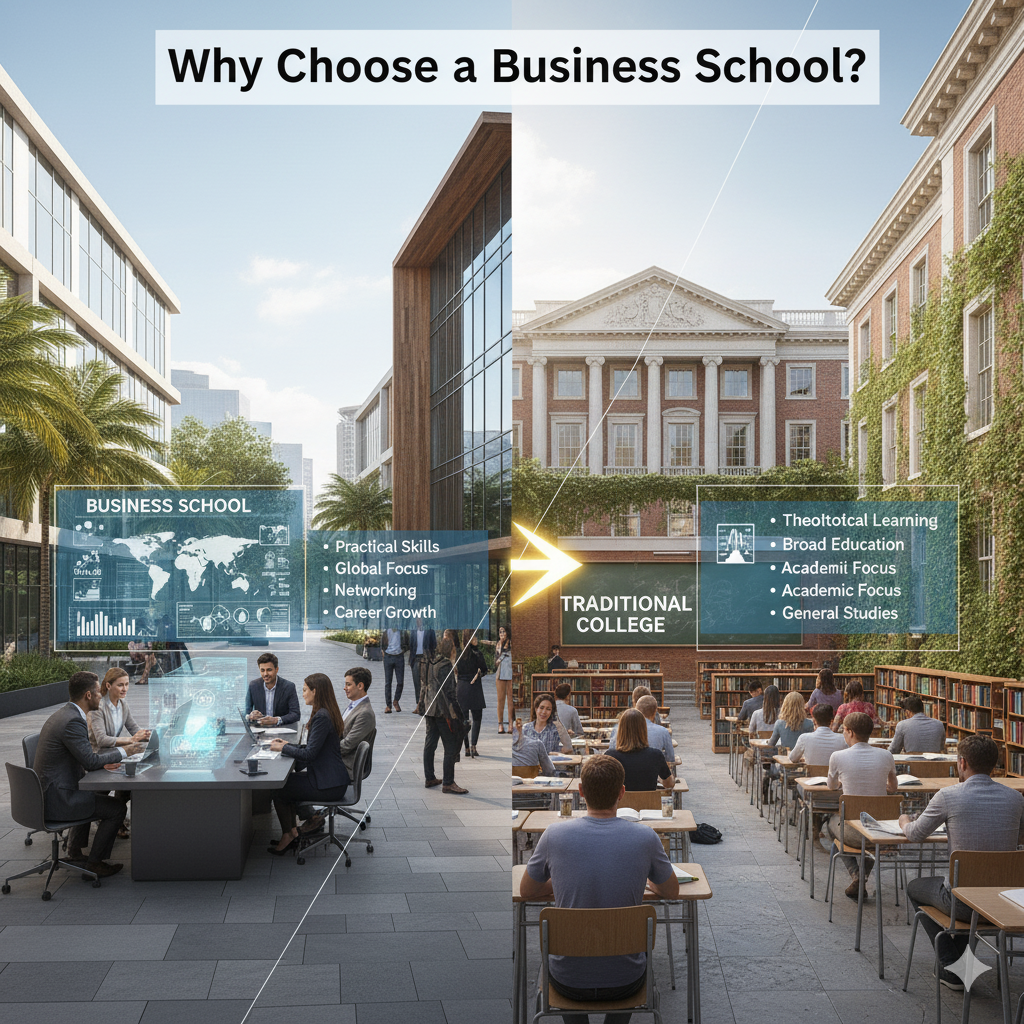 Why Choose a Business School Over Traditional Colleges