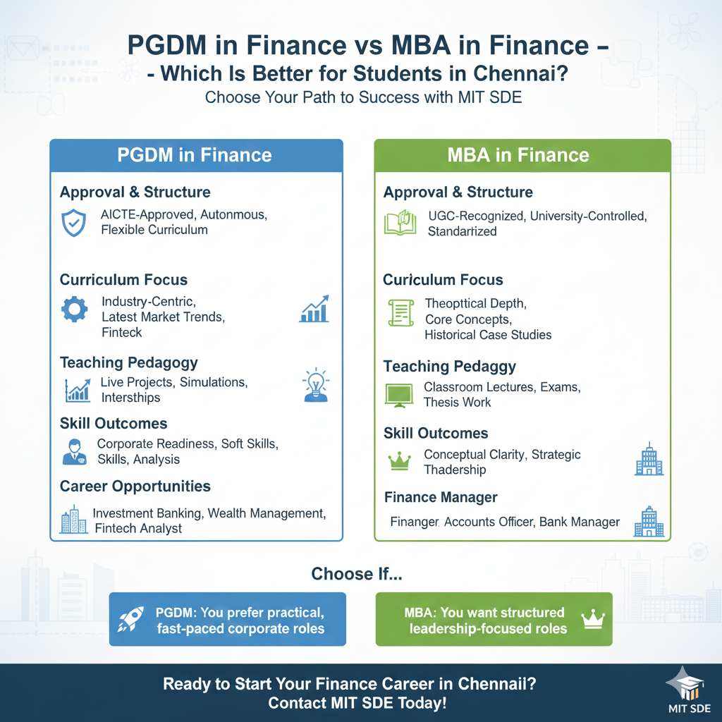 PGDM vs. MBA Finance Chennai Career Guide