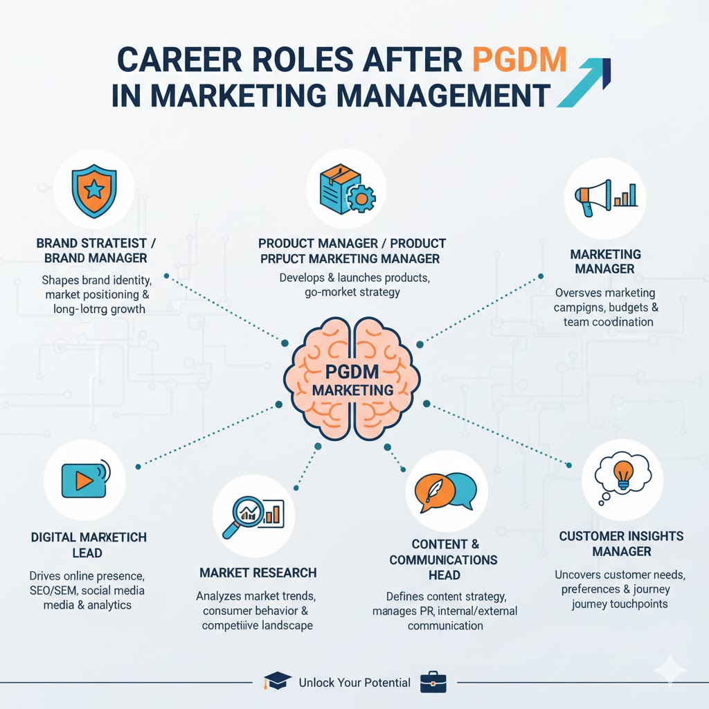 career roles after pgdm in marketing management