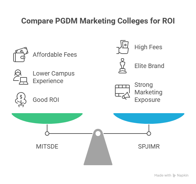 Compare PGDM Marketing Colleges for ROI