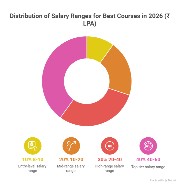Distribution of Salary Ranges for Best Courses in 2026 (₹ LPA)